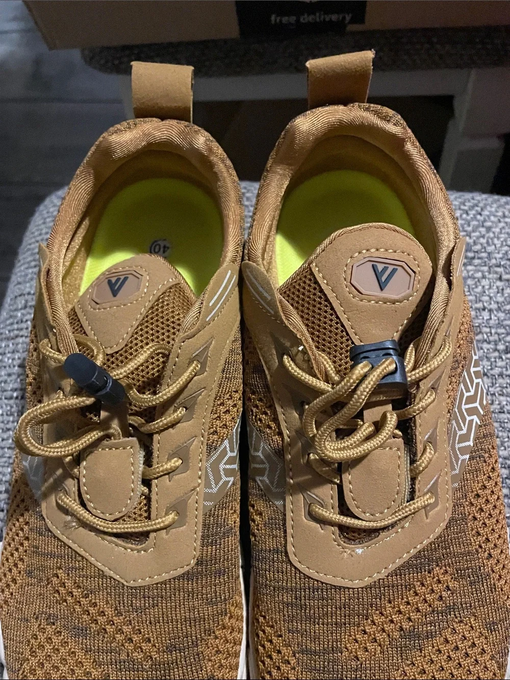 Women's Brown Knit Casual Slip-On Sneakers - Picture 6 of 9